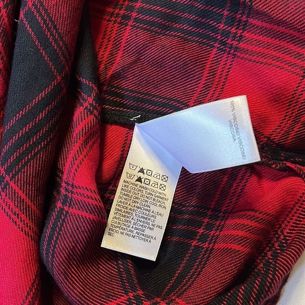 Lucky Brand Red Plaid Button Long Sleeve Shirt Size Medium - Picture 10 of 10